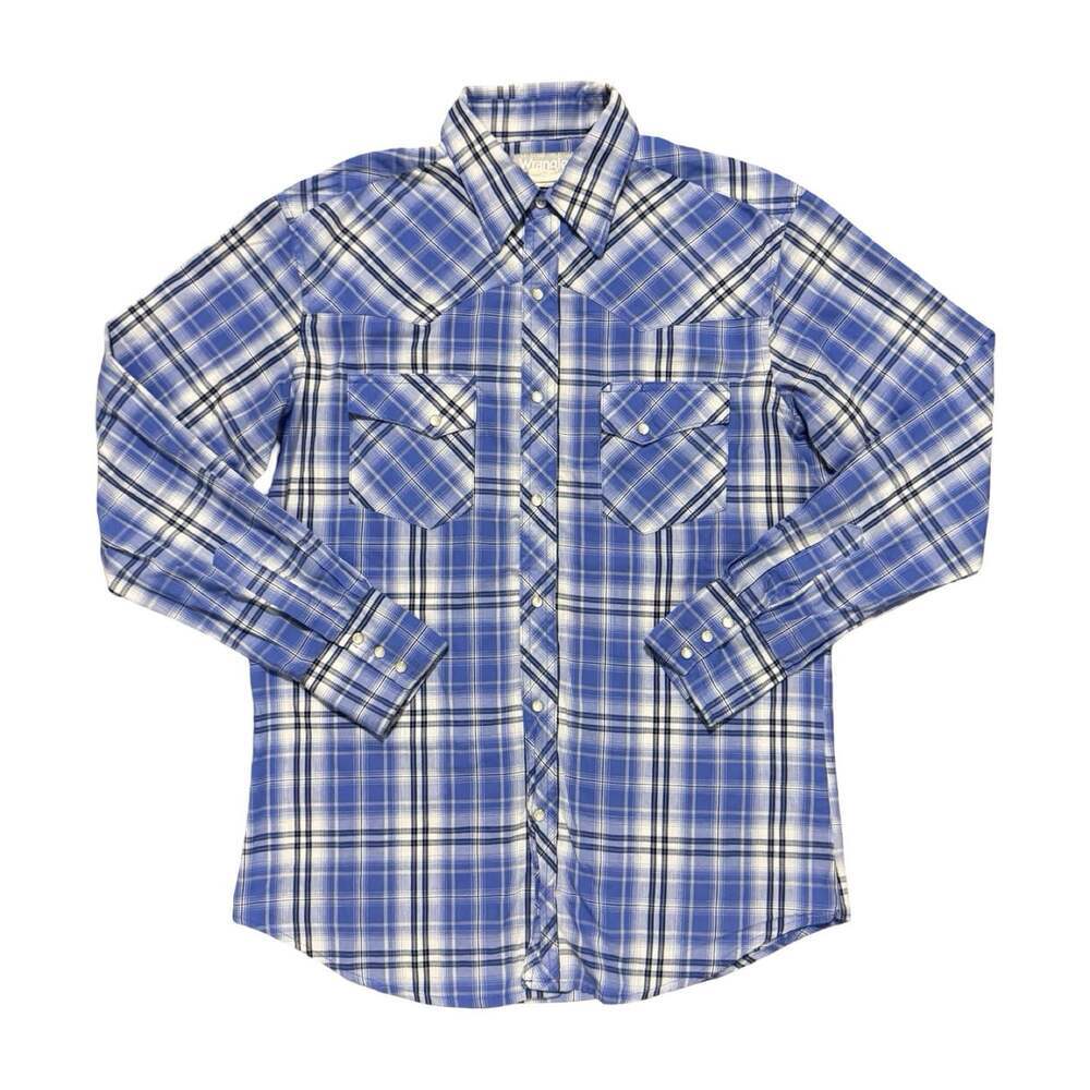 Vintage Wrangler Pearl Snap Wrangler Button Up Shirt Plaid Size Medium